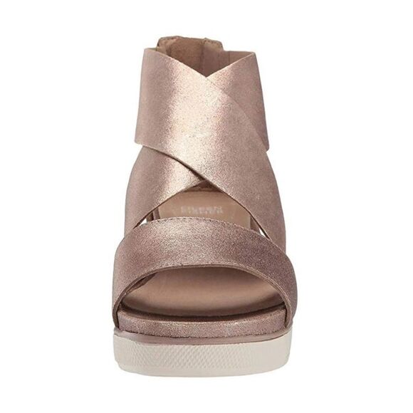 Eileen Fisher Women's Sport Platinum Frozen Metallic Suede Sandals Sz 8.5 - Picture 4 of 16